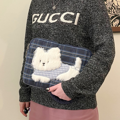 原創長毛小狗貼布平板IPAD筆電單肩帶內膽電腦包太空棉防震防摔日常防濺水適用10寸11寸13寸14寸15寸16寸