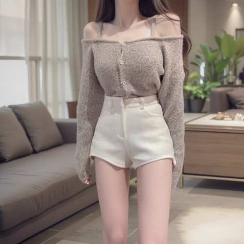 短褲女秋冬款外穿冬季2024新款爆款毛呢加厚氣質高腰濶腿a字靴褲