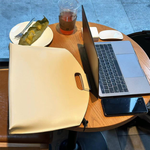 jackspark早八通勤包大容量手提包上班族女防水高級感適用華爲14寸筆記型電腦包真皮女士公文包公務員商務包