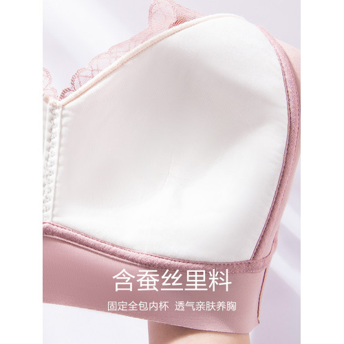 恒源祥媽媽內衣中年婦女薄款蕾絲文胸無鋼圈中老年防下垂蠶絲胸罩