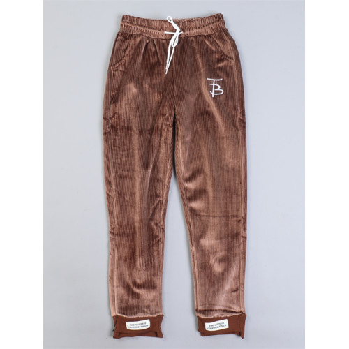 女生金絲條絨休閒褲9.10L80321高腰顯瘦蘿蔔型秋冬加絨束腳長褲子