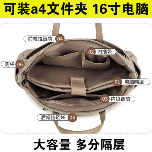 2026新款多分隔層男女士手提公文包高級感16寸筆記型電腦袋通勤托特a4文件包斜背大容量工作一包三用