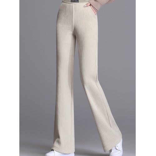 冬季褲子新款爆款2024寬鬆顯瘦加絨加厚百搭褲子松緊腰媽媽長褲女