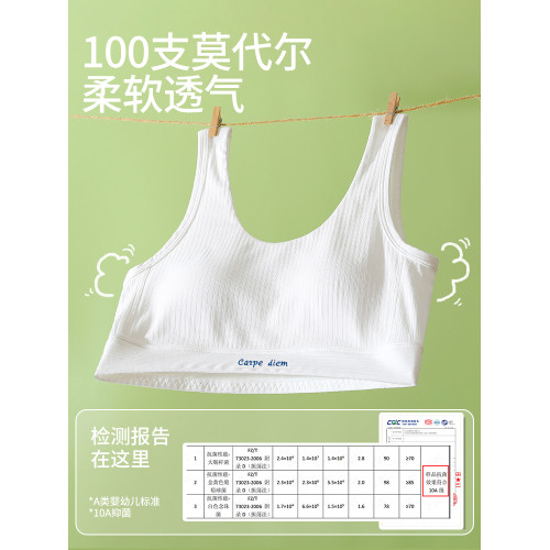 100S支莫代爾棉青少年女生內衣12周嵗以上青春發育期女童運動文胸