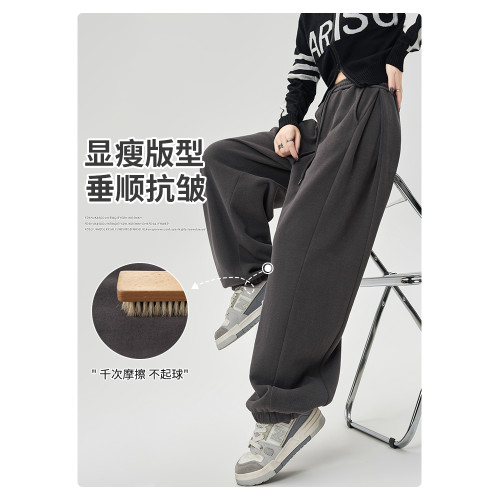 灰色窄版香蕉褲女春秋2025新款小個子寬鬆休閒衛褲鐮刀束腳運動褲 灰色窄版香蕉褲女春秋2025新款小個子寬鬆休閒衛褲鐮刀束腳運動褲