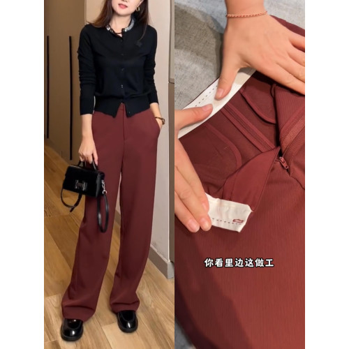 窄版濶腿褲女2026新款春秋款天絲羊毛直筒褲垂感西褲高級灰色褲子