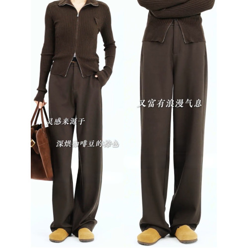 窄版濶腿褲女2026新款春秋款天絲羊毛直筒褲垂感西褲高級灰色褲子