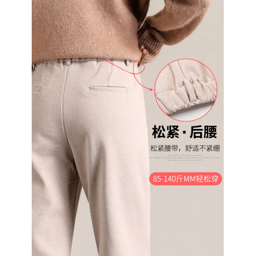 毛呢褲子女2024秋冬新款西裝寬鬆顯瘦哈倫褲直筒休閒蘿蔔加絨長褲