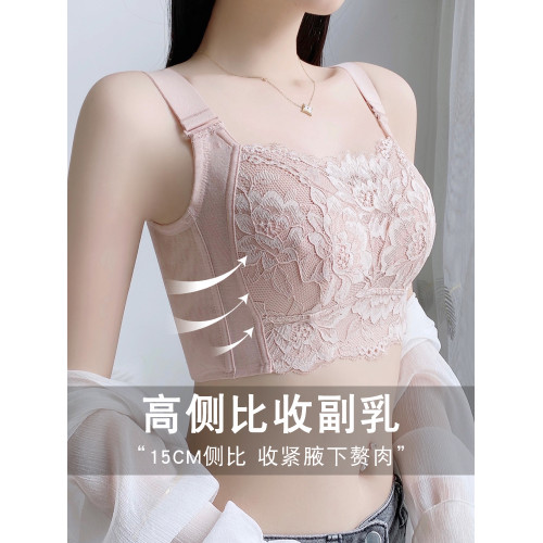 內衣大胸顯小收副乳全罩杯防下垂六排釦夏季薄款無鋼圈束胸文胸