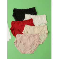 42針織100%桑蠶絲真絲針織中低腰包臀無痕薄款透氣夏季女內褲短褲