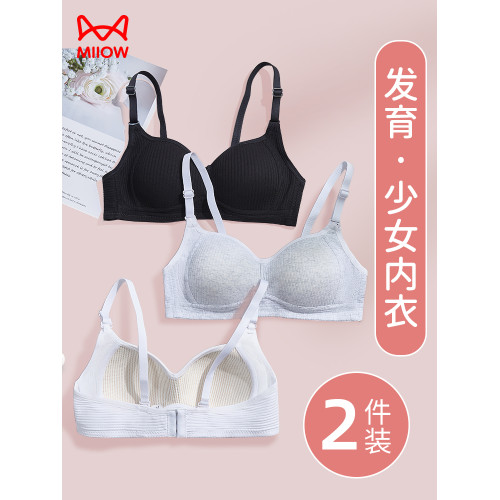 貓人少女內衣青春期發育期小胸聚攏大學生初高中生純棉薄款文胸罩 貓人少女內衣青春期發育期小胸聚攏大學生初高中生純棉薄款文胸罩