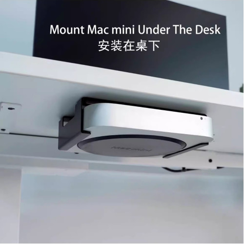 適用蘋果Mac mini m2 m1 intel壁掛支架桌下主機牆面金屬顯示器後
