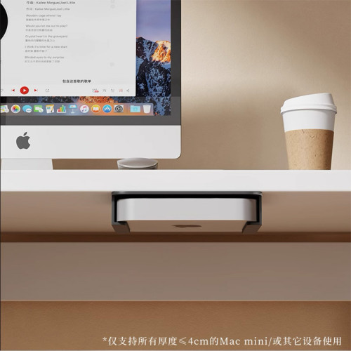適用蘋果Mac mini m2 m1 intel壁掛支架桌下主機牆面金屬顯示器後