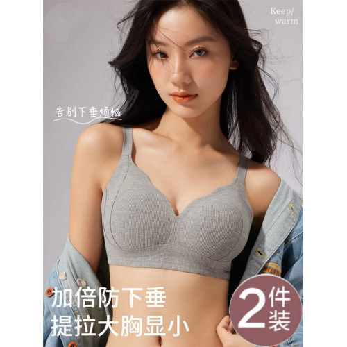 無痕內衣女聚攏小胸秋冬收副乳防下垂無鋼圈立體文胸2025新款爆款