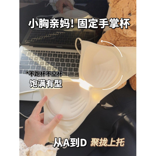Woc!絕了沖! 無痕奶皮外擴顯腰細內衣女漫畫胸小胸聚攏固定手掌杯