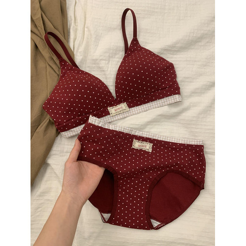 薄款舒適三角杯內衣少女學生大胸顯小無鋼圈文胸罩套裝韓系運動風