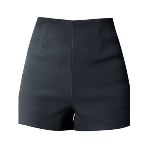 下衣失蹤辣妹黑色熱褲女冬外穿大碼高腰遮胯顯瘦胖mm彈力西裝短褲