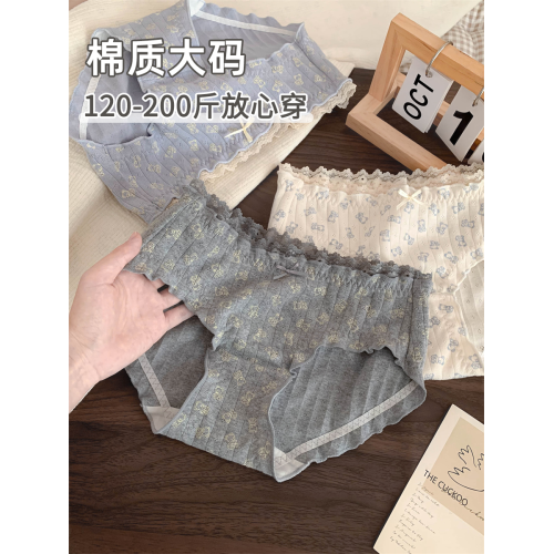 大碼女生蕾絲加肥加大胖mm純棉內褲女2026新款女款女士抗菌特大碼
