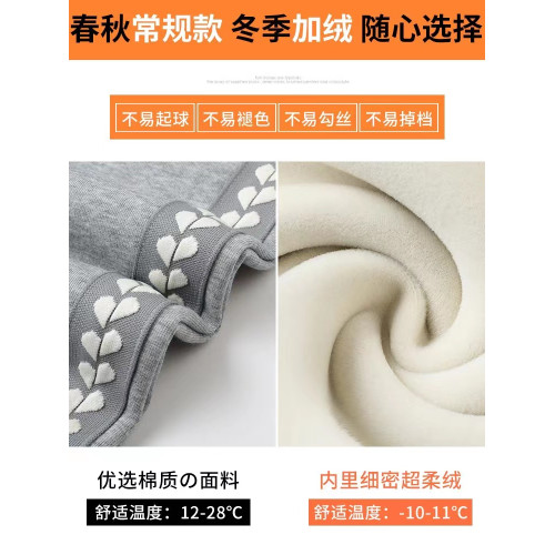 大碼灰色束腳加絨運動褲女2025新款秋冬胖mm顯瘦休閒褲子愛心衛褲