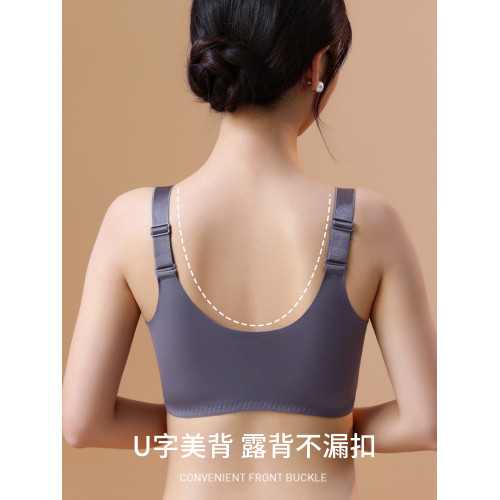 前釦內衣女小胸聚攏收副乳防下垂調整型蕾絲內褲無鋼圈文胸罩套裝