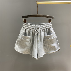 粉色松緊腰休閒運動短褲女2026年夏季新款寬鬆顯瘦A字濶腿褲熱褲