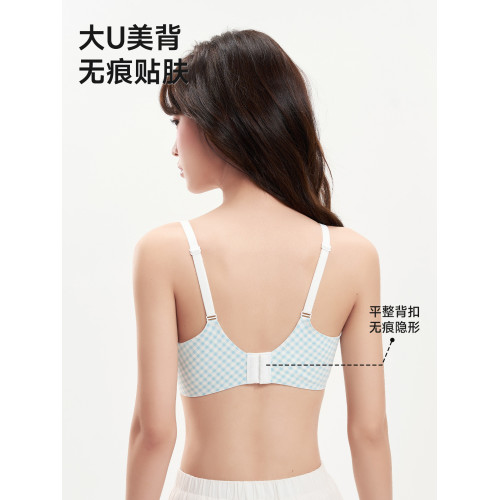 婷美少女純棉內衣高中大學生定型文胸青春期女孩小胸聚攏內褲套裝