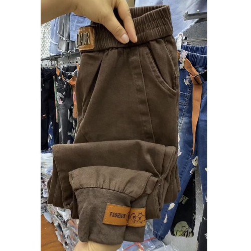 水洗棉牛仔褲女寬鬆百搭蘿蔔褲歐貨秋款休閒大哈倫褲高腰顯瘦跨褲