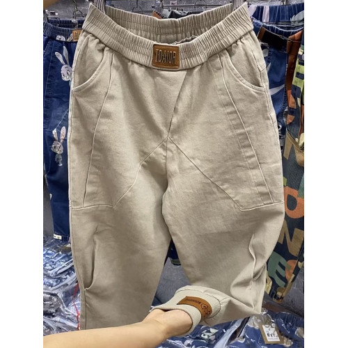 水洗棉牛仔褲女寬鬆百搭蘿蔔褲歐貨秋款休閒大哈倫褲高腰顯瘦跨褲