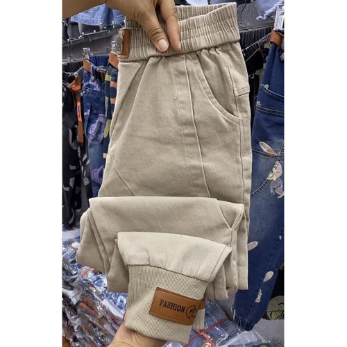 水洗棉牛仔褲女寬鬆百搭蘿蔔褲歐貨秋款休閒大哈倫褲高腰顯瘦跨褲