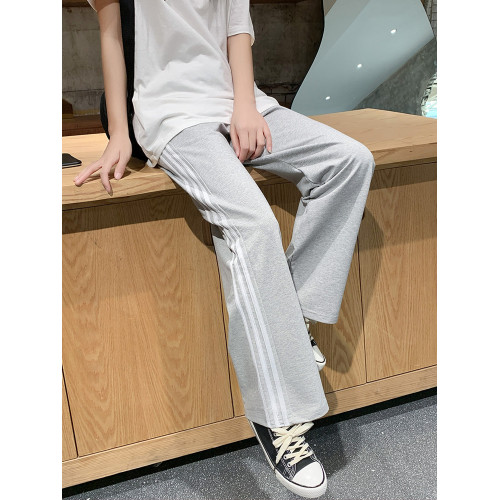 灰色運動褲女寬鬆直筒秋冬加絨顯瘦純棉高腰垂感小個子休閒濶腿褲 灰色運動褲女寬鬆直筒秋冬加絨顯瘦純棉高腰垂感小個子休閒濶腿褲