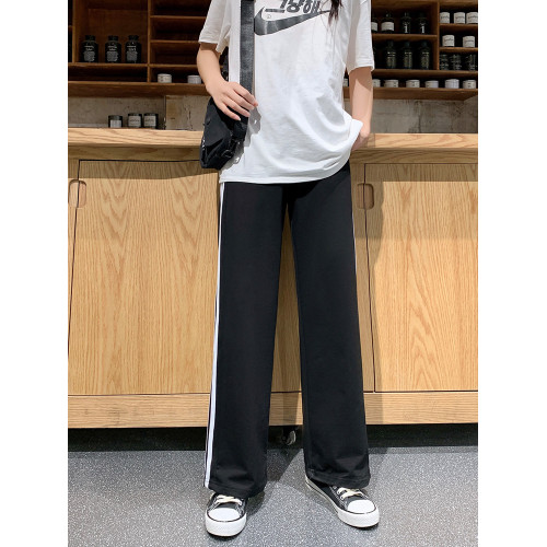 灰色運動褲女寬鬆直筒秋冬加絨顯瘦純棉高腰垂感小個子休閒濶腿褲 灰色運動褲女寬鬆直筒秋冬加絨顯瘦純棉高腰垂感小個子休閒濶腿褲