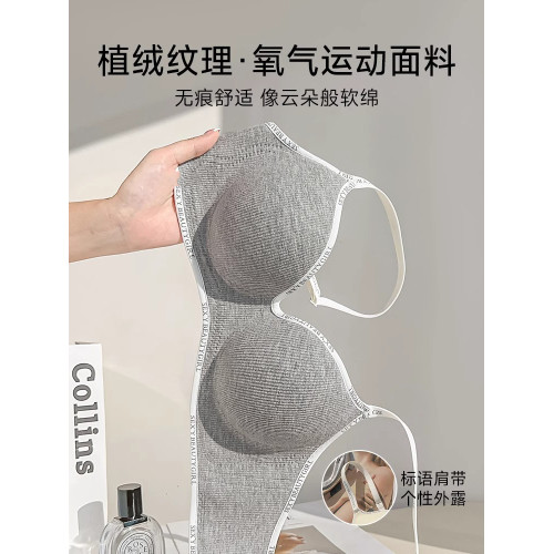 漫畫胸內衣少女小胸聚攏平胸專用加厚顯大防下垂無痕無鋼圈文胸罩