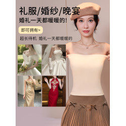 隱形保暖神器膚色抹胸新娘結婚裹胸婚紗專用無肩帶內衣加絨內搭冬
