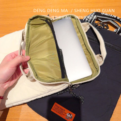 日系新款史努狗狗卡通電腦包可攜式簡約手提ipad包夾棉平板電腦保護包