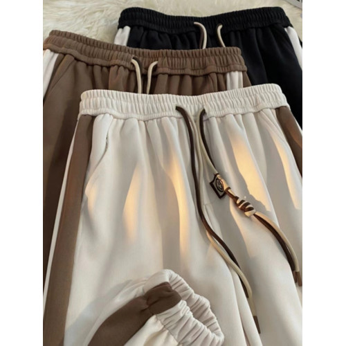 春夏大碼寬鬆顯瘦胖mm2-300斤男女休閒褲學生簡約高腰束腳哈倫褲