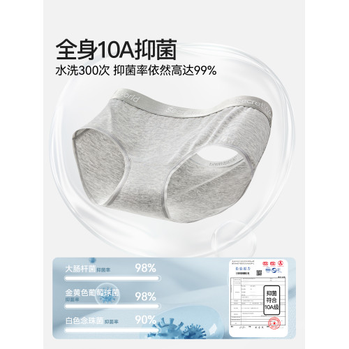 Secret World內褲女純棉襠抑菌透氣不夾臀中腰運動無痕三角褲女生