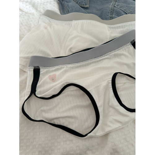 【情侶款】笑臉愛心情侶內褲一男一女舒適包臀透氣中腰三角褲短褲