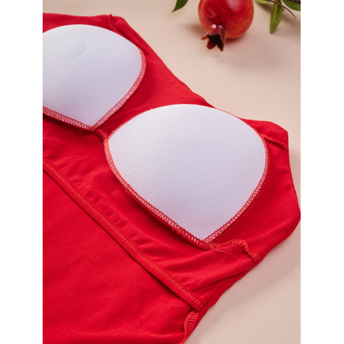 女童發育期背心小學初中學生純棉內衣2026兒童本命年馬年紅色套裝