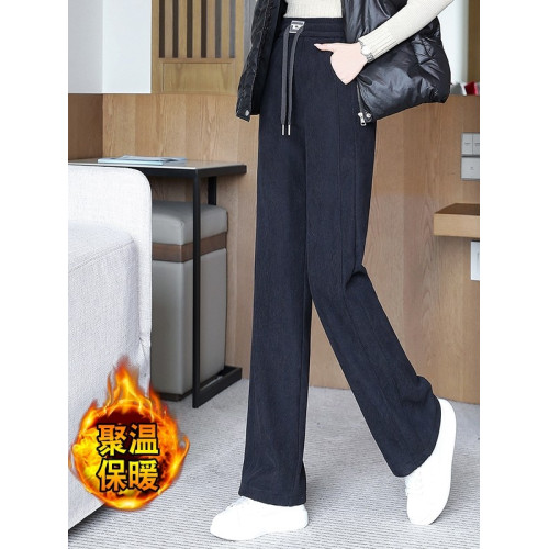 2026秋冬季新款窄版濶腿褲加絨加厚褲子寬鬆顯瘦高腰時尚外穿長褲 2026秋冬季新款窄版濶腿褲加絨加厚褲子寬鬆顯瘦高腰時尚外穿長褲