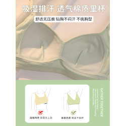 少女文胸純棉小胸聚攏高中生內衣薄款無鋼圈大學生收副乳胸罩夏季