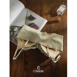 金鑽絨美背內搭吊帶背心自帶胸墊一體式文胸無鋼圈內衣女輕薄蕾絲