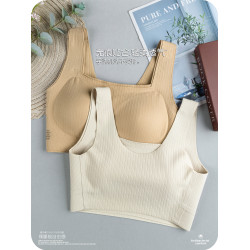 內衣聚攏防外擴文胸無鋼圈背心一體式運動無痕收副乳美背薄款胸衣