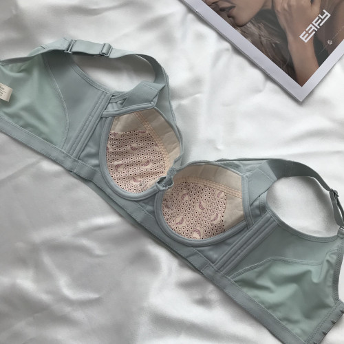 綠森林調整型內衣大碼顯小軟鋼圈防下垂矯正聚攏收副乳薄款透氣