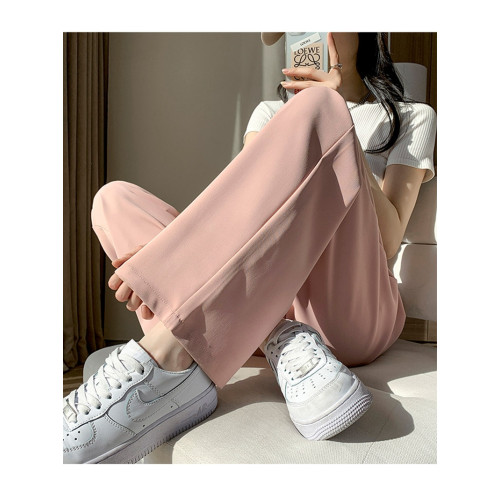 150小矮個子窄版濶腿褲女春秋夏季垂感休閒直筒西裝褲145顯高褲子