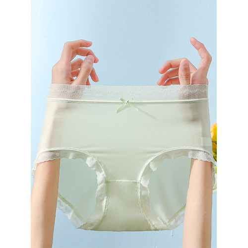 星芝亮夏季輕薄冰絲7A乳酸桑蠶絲透氣裸感無痕三角內褲女生抑菌