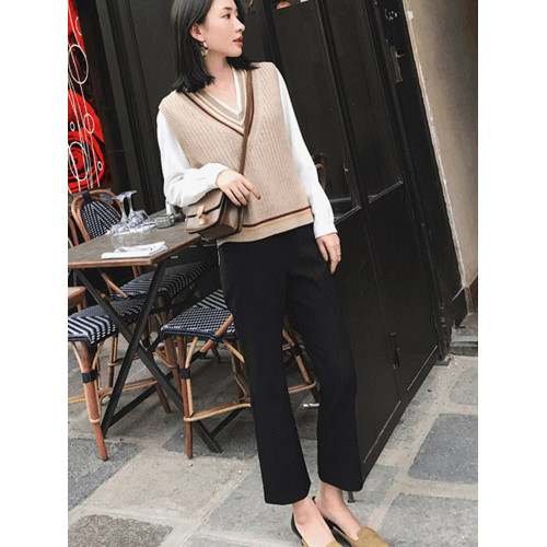 垂感微喇叭褲女九分春秋小個子八分休閒微喇西裝褲秋冬加絨長褲子