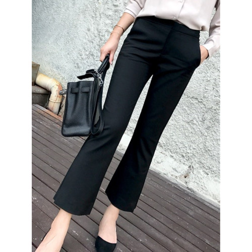 垂感微喇叭褲女九分春秋小個子八分休閒微喇西裝褲秋冬加絨長褲子