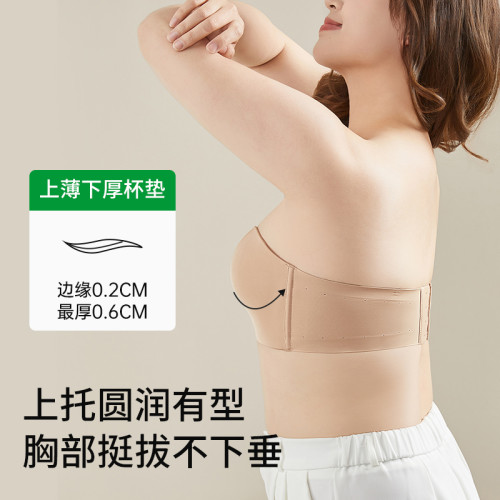 大碼內衣女無肩帶防滑聚攏無痕胖mm200斤夏季薄款大胸顯小文胸罩