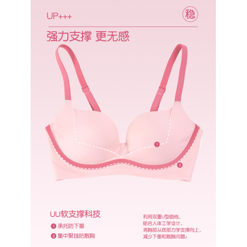 六隻兔子小聚蛋少女粉內衣女小胸聚攏顯大收副乳軟支撐無鋼圈文胸