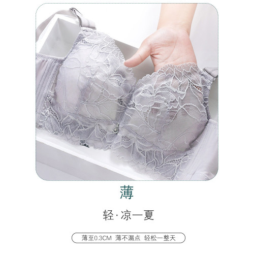 內衣女大胸顯小調整型嬌正胸型文胸罩超薄款無鋼圈收副乳防下垂夏